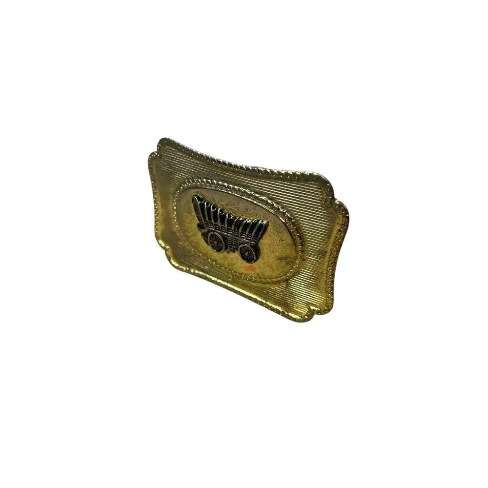 Vintage Western-Style Belt Buckle Metal Unisex Belt Buckle Collectible Wagon